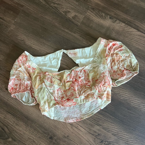 Showpo. Tops - Showpo floral backless crop top